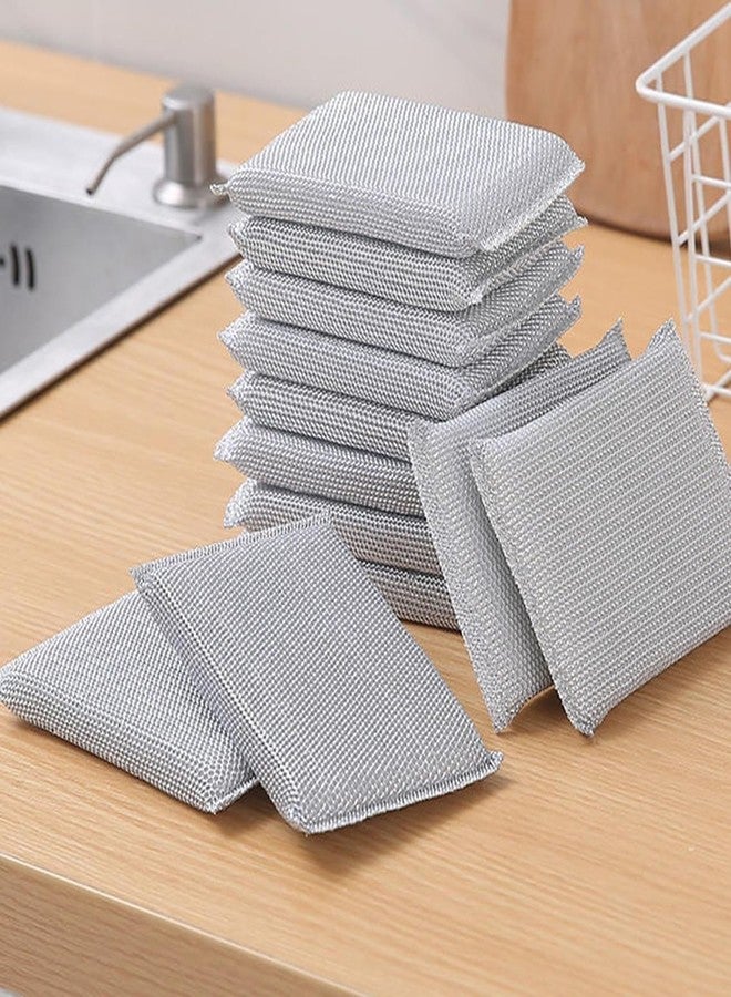 TADRUP Sponge Scrubber, Scrub Sponge for Utensil Cleaning, Scratch Proof Scrubber for Kitchen Utensils, Steel Wire Non-Scratch Reusable Dishwashing Sponge for Kitchen (Pack of 12) - Image 1